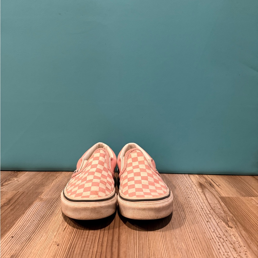 Vans Kids Pink Checkered Slip-On Shoes